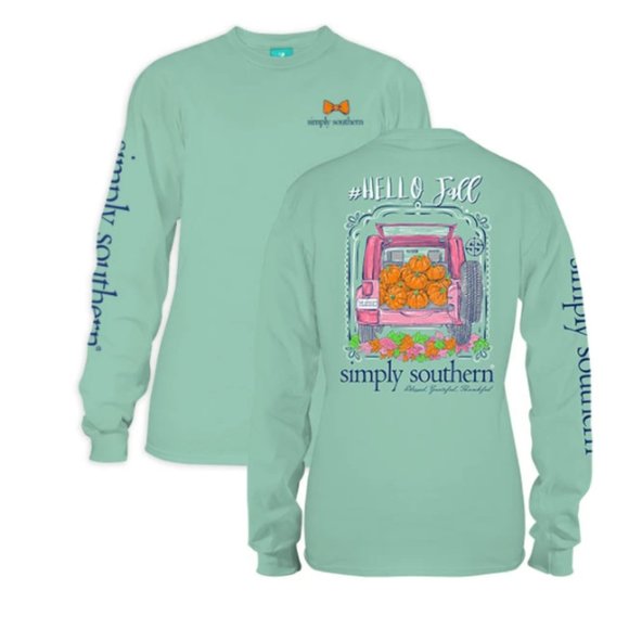 Simply Southern Tops - Simply Southern Long Sleeve Tee Hello Fall